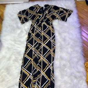 Black and Yellow Small Pantsuit